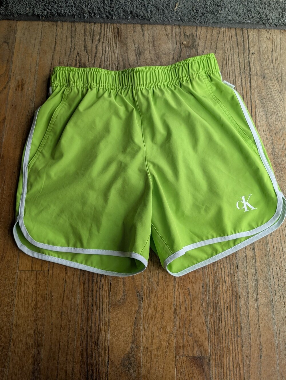 CK Men's Trunk Swimwear Lined  Shorts UPF 40 Green Swimsuit Size Small